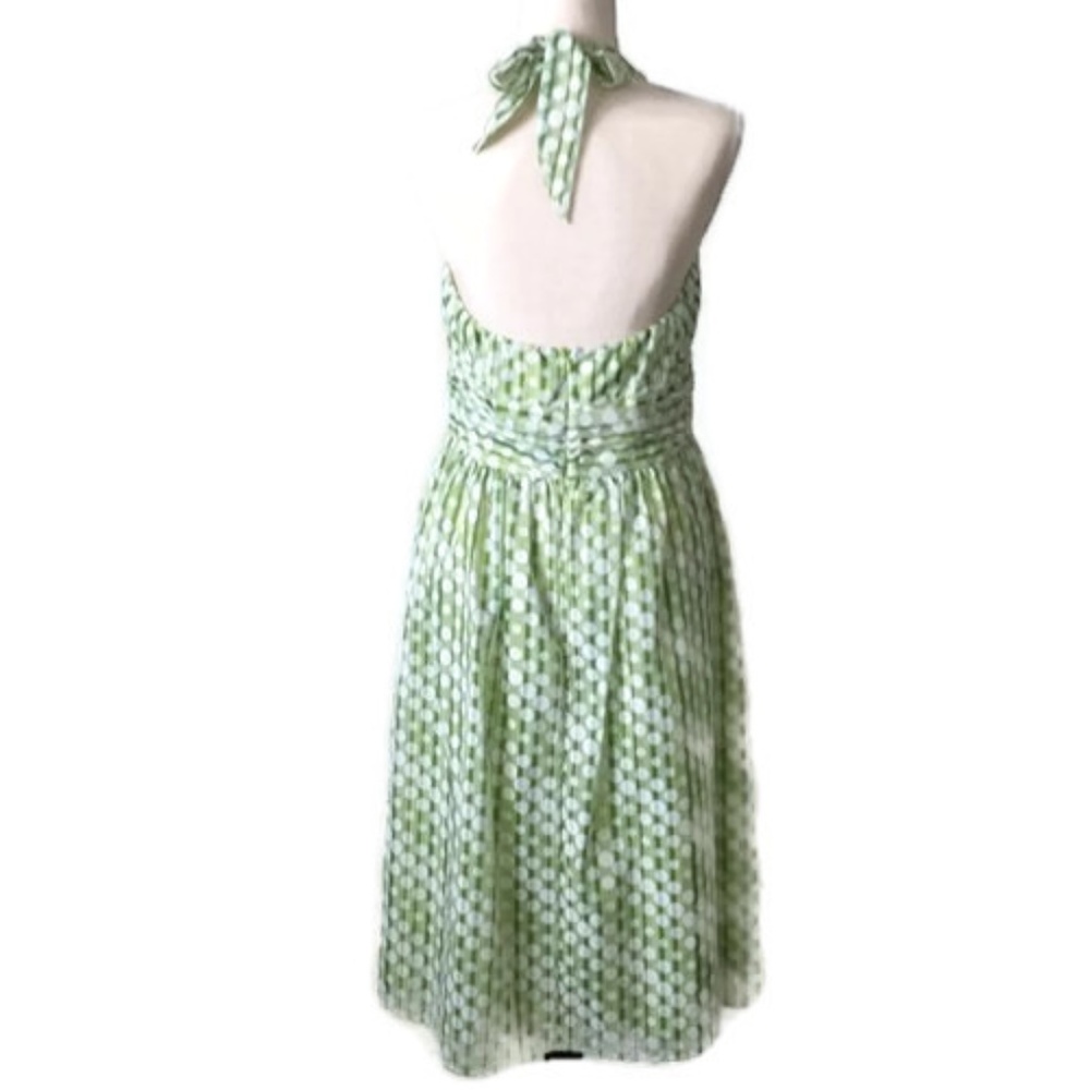 Robbie B Green/White Polka Dot Halter Dress - Picture 4 of 4